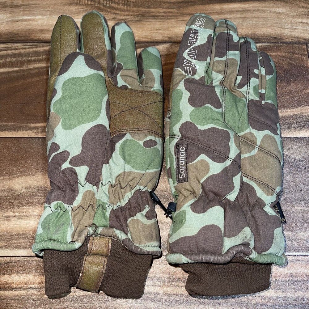 Vintage Saranac Men's Gore-Tex Thinsulate Waterproof Duck Camo Gloves Sz Medium